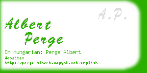 albert perge business card